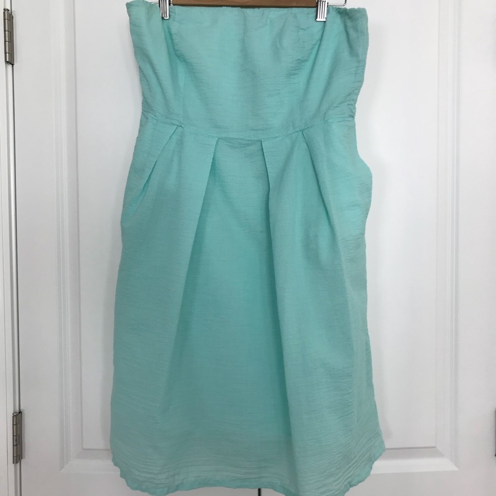 J. Crew turquoise seersucker dress